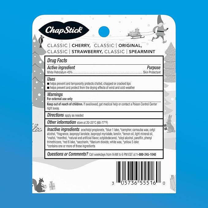 ChapStick Lip BalmVariety Holiday Gift Set, Stocking Stuffers, Christmas Gift 5 Count-VivaGrace Women