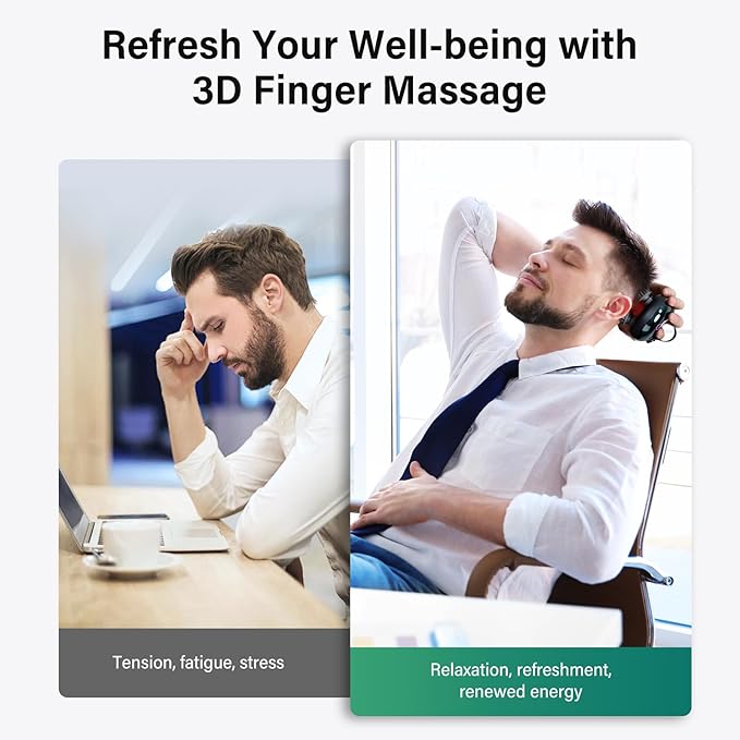 arboleaf Scalp Massager Electric, Portable Head Massager Scalp Stress Relax, Waterproof 6 in 1 Hair Massage with 8 Removable Claws, Rechargeable Hair Head Scratcher, Gifts for Her Him-VivaGrace Women