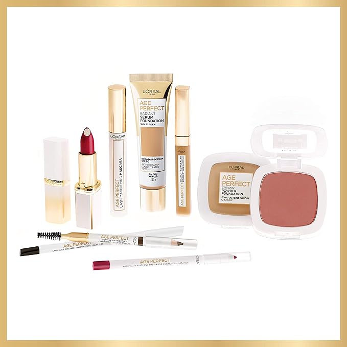 L’Oréal Paris Age Perfect Creamy Powder Foundation Compact, 330 Golden Sun, 0.31 Ounce-VivaGrace Women