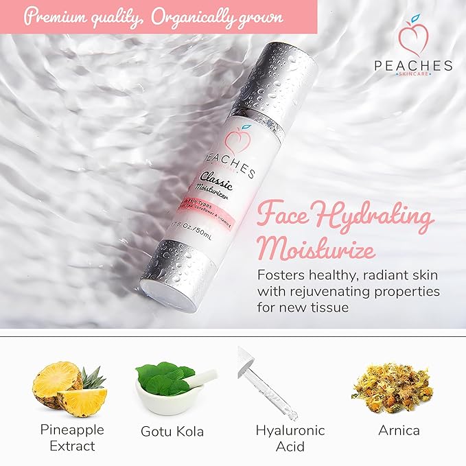 Hydrating Vegan Moisturizer with Vitamin E, Gotu Kola, and Pineapple – Age-Defying Face Cream for All Skin Types – Classic Moisturizer (1.7 oz)-VivaGrace Women