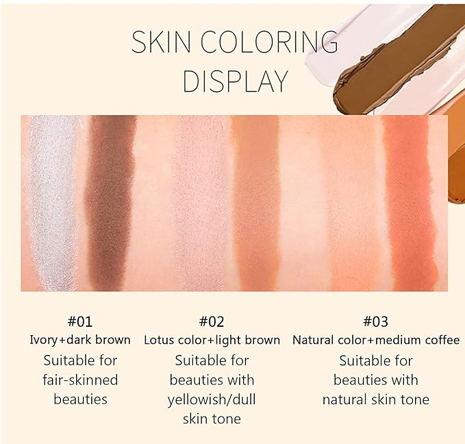 6 colors contour highlighter stick contour stick,face highlighter, contour makeup contouring sticks cream concealer - 3PCS (#1+#2+#3)-VivaGrace Women