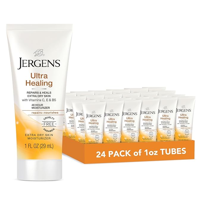 Jergens Ultra Healing Dry Skin Moisturizer, Travel Size Body and Hand Lotion, 1 Oz (Pack of 24)-VivaGrace Women