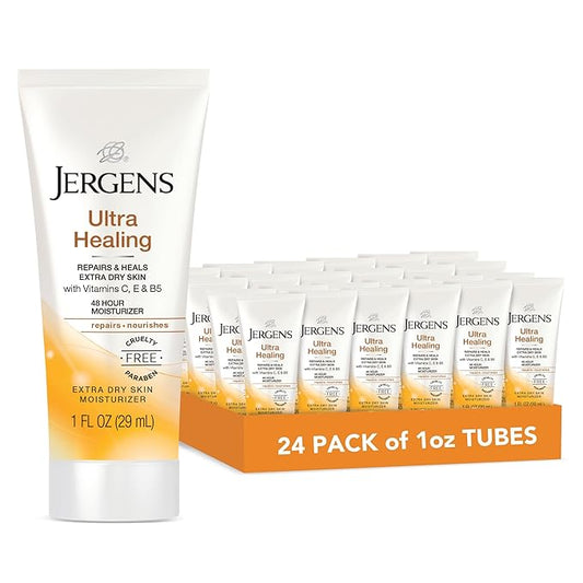 Jergens Ultra Healing Dry Skin Moisturizer, Travel Size Body and Hand Lotion, 1 Oz (Pack of 24)-VivaGrace Women