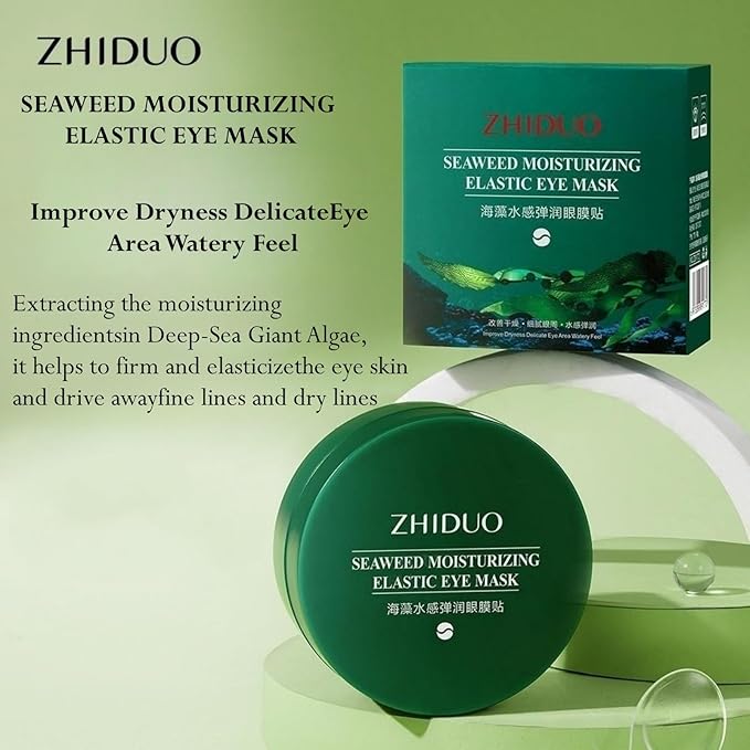 Under Eye Patches - 24K Gold Eye Mask,Moisturizing Serum for Firming, Brightening, and Relieving Eye Fatigue - Under Eye Patches for Dark Circles and Puffiness (seaweed)-VivaGrace Women