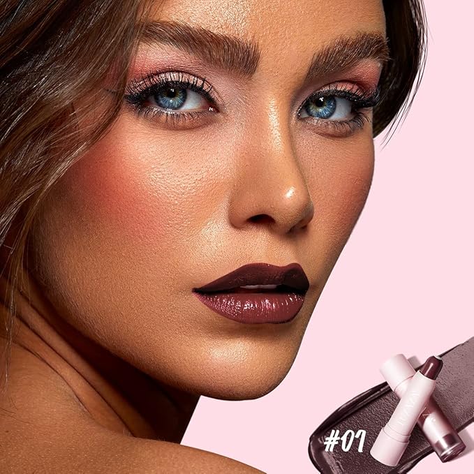 Tinted Lip Balm, Natural Semi-Gloss Finish, Hydrating / Coloring 2 in 1 Lip Stick for Girls & Women 01 Dark-Mauve-VivaGrace Women