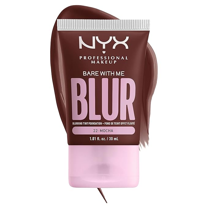 NYX PROFESSIONAL MAKEUP Bare With Me Blur Skin Tint Foundation Make Up with Matcha, Glycerin & Niacinamide - Mocha-VivaGrace Women