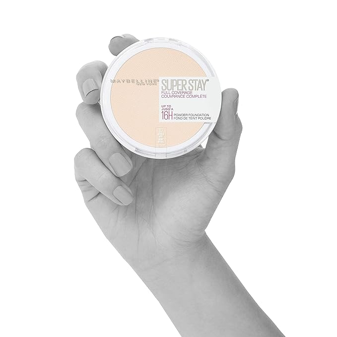 Maybelline Super Stay Full Coverage Powder Foundation Makeup, Up to 16 Hour Wear, Soft, Creamy Matte Foundation, Natural Ivory, 1 Count-VivaGrace Women