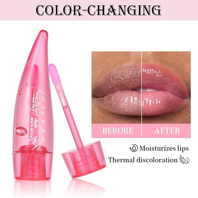 6PCS Aloe Vera Lip Gloss, Long Lasting Nutritious Lip Balm Moisturizing Aloe Vera Lip Oil for Lip Treatment and Dry Lips, Color Changing Lipstick Tinted Lip Balm Set (B)-VivaGrace Women