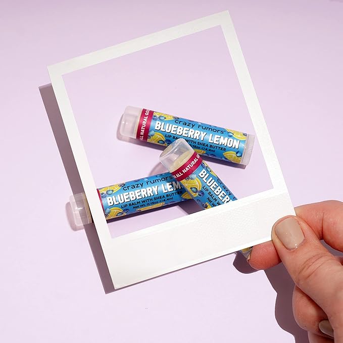 Crazy Rumors Blueberry Lemon Flavored All Natural, Plant Based Lip Balm to Moisturize and Nourish your Lips - Blueberry Lemon (3-Pack)-VivaGrace Women