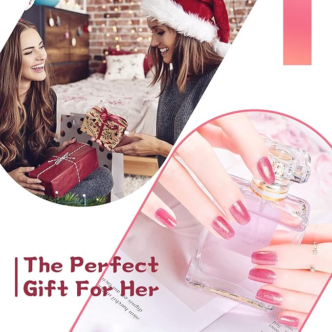 JODSONE Gel Nail Polish Starter Set Ribbon Glitter Summer Light Winter Dark Glossy 36-Piece Multi-color Gel Nail Polish Set-VivaGrace Women