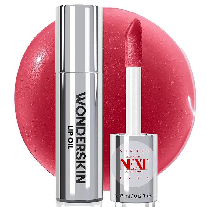 Wonderskin Lip Oil Rehab Serum - Tinted Lip Oil for Women, Hydrating, Moisturizing, and Non-Sticky Red Tint Serum for Dry Lips (Amour)-VivaGrace Women