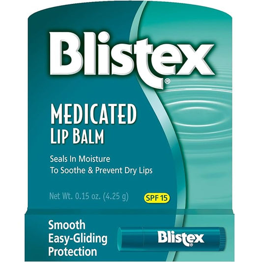 Blistex Medicated Lip Balm with SPF 15 for Dryness, Chapping and Soothes Irritated Lips,0.15 Ounce (Pack of 8)-VivaGrace Women
