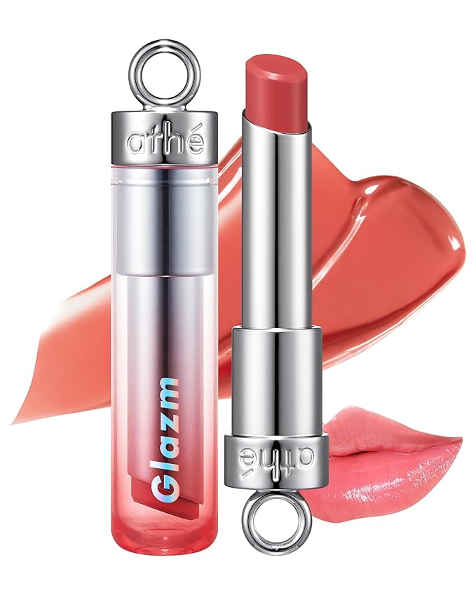 ATHE Glazm Lipbalm Stick - Vegan Glow Korean Lip Balm - Plumping, Volumizing & Highly Pigmented Lipstick - Soft Melting, Buildable Formula - Plant-Derived, Cruelty-Free, 0.12oz. (06 Warmstomizing)-VivaGrace Women