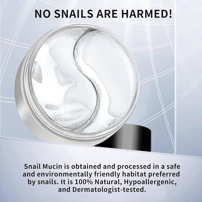 Advanced Snail Hydrogel Eye Patch 60 Patches, Gel Serum Mask, Undereye Treament, Fine Lined, Puffy Eyes, Refresh, Hydrate, Paraben free, Phthalates free, Skincare-VivaGrace Women