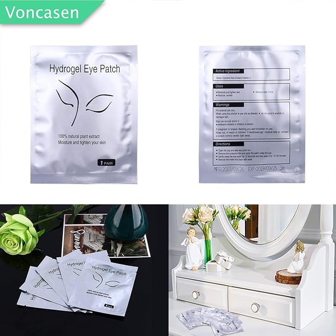 50 Pairs Set, Under Eye Pads, Comfy and Cool Under Eye Patches Gel Pad for Eyelash Extensions Eye Mask Beauty Tool-VivaGrace Women