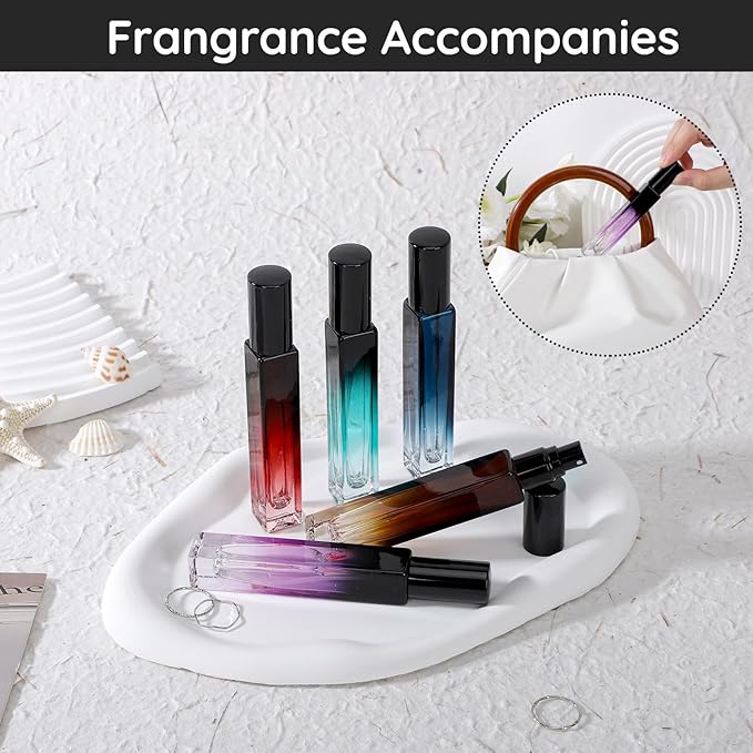 Segbeauty 0.34oz Empty Perfume Bottle, 5 Pack Glass Spray Bottles Travel Perfume Atomizer Sprayer Refillable Atomizer, Travel Size Spray Bottle, 10ml Portable Cologne Dispenser with Refill Tool Kit-VivaGrace Women