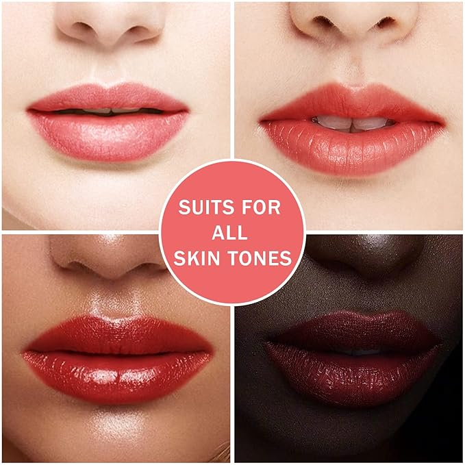4 Pcs Fruit Lip Stain Set, Vivid Watery Lip Tint Lip Gloss, Plump Velvet Lip Tint Stain, Natural Matte Liquid Lipstick for Lips Cheek Eye, Non-Stick Cup Mini Tinted Lip Long lasting Waterproof-VivaGrace Women