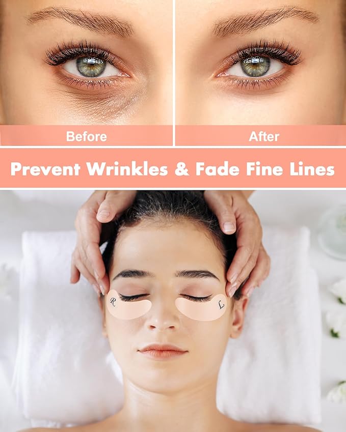 Under Eye Patches Silicone - Reusable Eye Patches + Silicone Fixing Tape Cuttable, Eye Wrinkle Patches, Reusable Eye Mask, Plump Fine Lines & Wrinkles, Eye Cream Applicator + Silicone Bag-VivaGrace Women