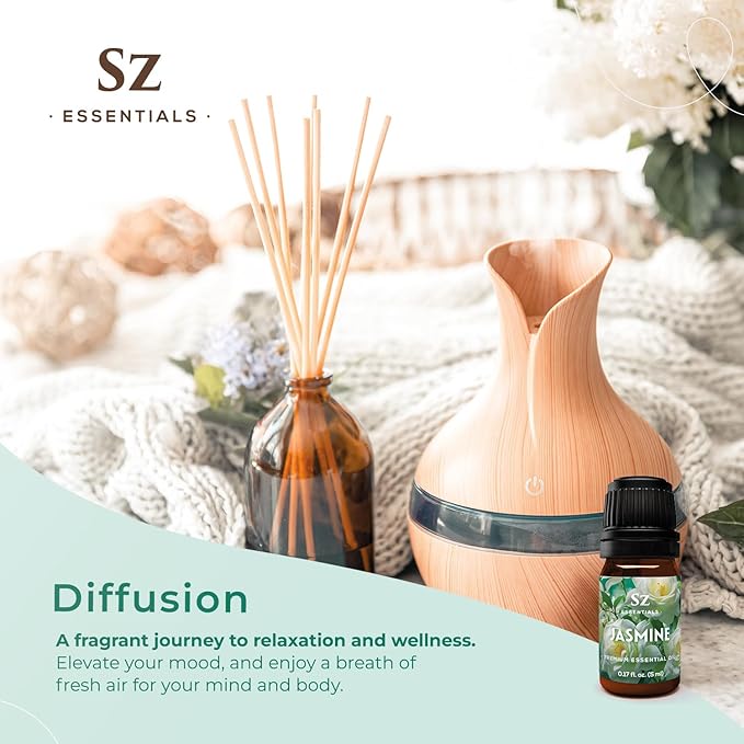 Jasmine Absolute Essential Oil – 100% Pure & Undiluted – 4 Jasminum Species – Divine Floral & Exotic Scent! – Aromatherapy & Natural Perfumery - Therapeutic Grade & Vegan – 0.17oz (5mL)-VivaGrace Women