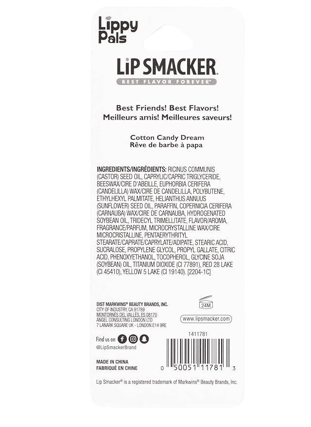 Lip Smacker Lippy Pals Unicorn Holiday, Flavored Moisturizing & Smoothing Soft Shine Lip Balm, Hydrating & Protecting Fun Tasty Flavors, Cruelty-Free & Vegan - Cotton Candy Dream-VivaGrace Women