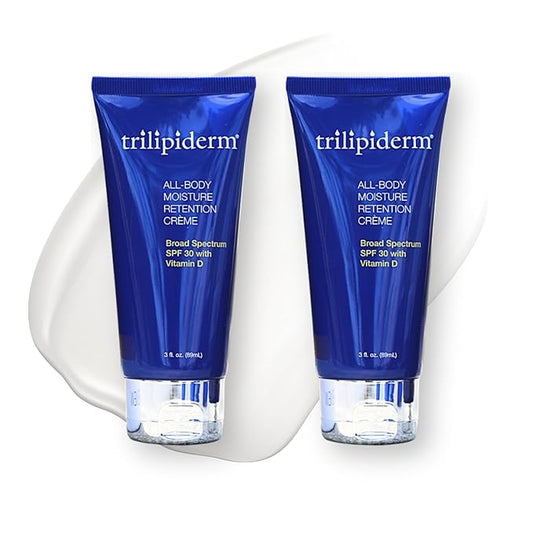 Trilipiderm All-Body Moisture Retention Crème Broad Spectrum SPF 30 with Vitamin D – 2-PACK of Travel-Size 3 Ounce Tubes – Plant-Based All-Day Hydration, Sunscreen for Body and Face-VivaGrace Women