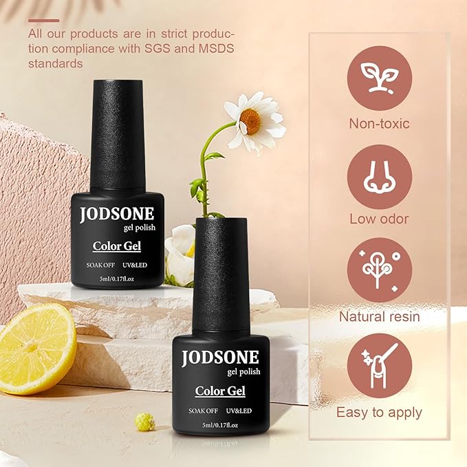 JODSONE Gel Nail Polish Kit with U V Light 32 Color Soak Off Base&Top Glitter Coat Gel Polish for DIY Manicure Lovers-VivaGrace Women