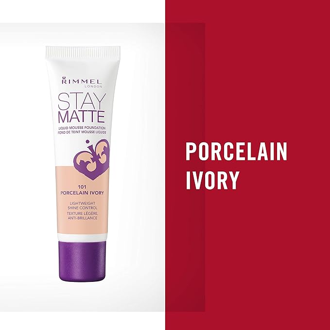 Rimmel, Stay Matte Foundation, Porcelain Ivory , 2 Count (Pack of 1)-VivaGrace Women
