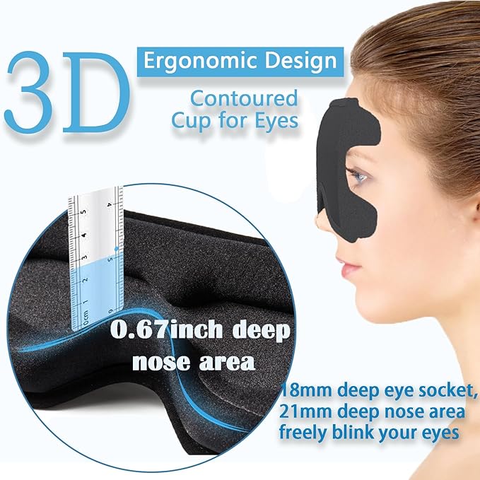 Eye Mask for Lash Extensions, Sleep Mask for Lash Extensions, Zero Eye Pressure 3D Contoured Lash Extension Sleep Mask-VivaGrace Women