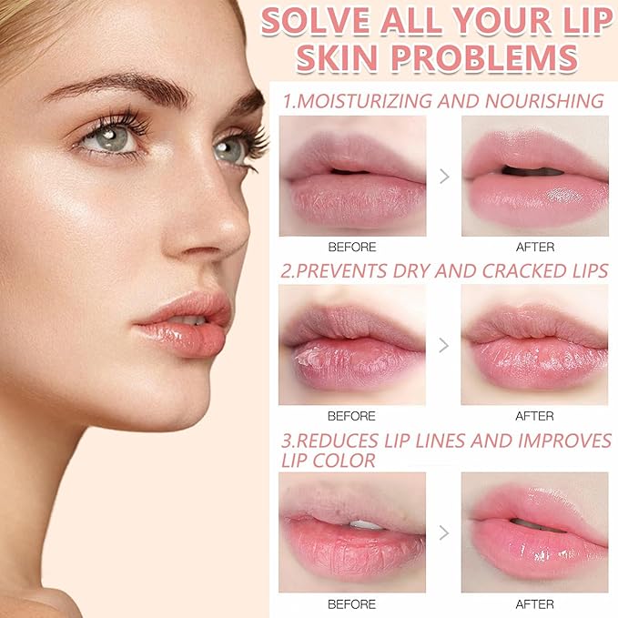 3 PCS Bee Lip Balm Honey Pot, Honey & Strawberry & Apple Lime Lip Balm, Lip Sleeping Mask Hydrating Prevention Dry and Cracked Lip Scrubs Exfoliator Lip Care, Moisturizing Lip Mask Overnight-VivaGrace Women