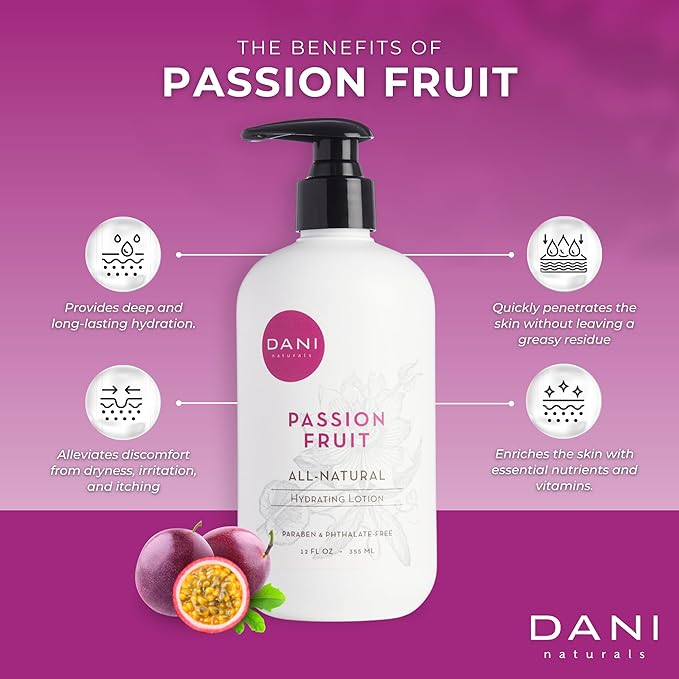 Naturals Hand & Body Lotion - Juicy Passion Fruit Scented, Deep Hydration for Dry & Dull Skin with Shea Butter, Aloe Vera & Vitamin E, Vegan, Paraben-Free, 12 Oz-VivaGrace Women