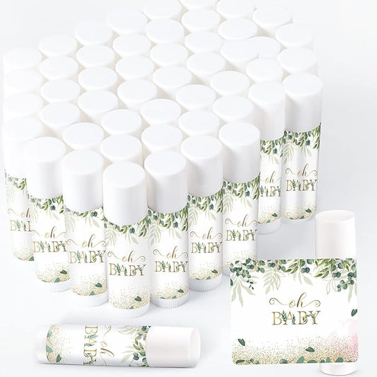 40 Pieces Lip Balm Bulk Baby Shower Jasmine Lip Balm Favors Floral Moisturizing Lip Balm for Women Children Men Girl kids Gender Reveal Favors Gift Baskets (Leaves)-VivaGrace Women