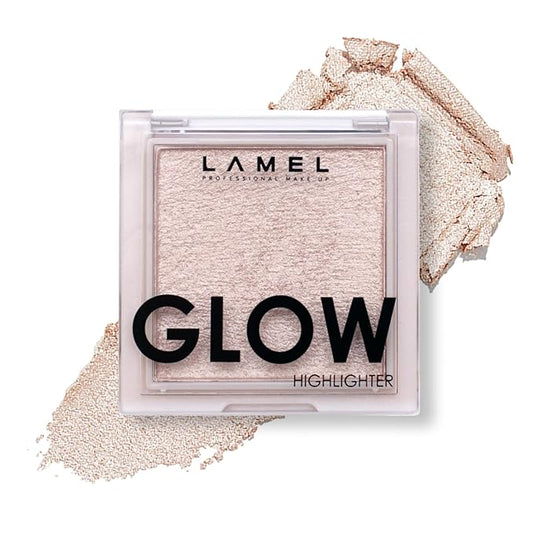 LAMEL Glow Highlighter: Face Make Up & Contour Palette in Deep, Vibrant Colors - Natural Shimmer - Compact Size & Perfect for Travel - Cruelty Free - 3.8gr/0.13 oz 401 (Luna)-VivaGrace Women