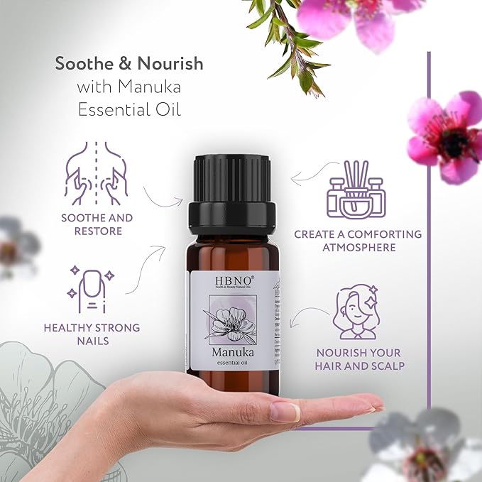 HBNO Manuka Essential Oil - 1/3 oz (10 ml) Travel Size - Natural Manuka Oil - Perfect for Cleaning, Aromatherapy, DIY, Soap and Diffuser-VivaGrace Women