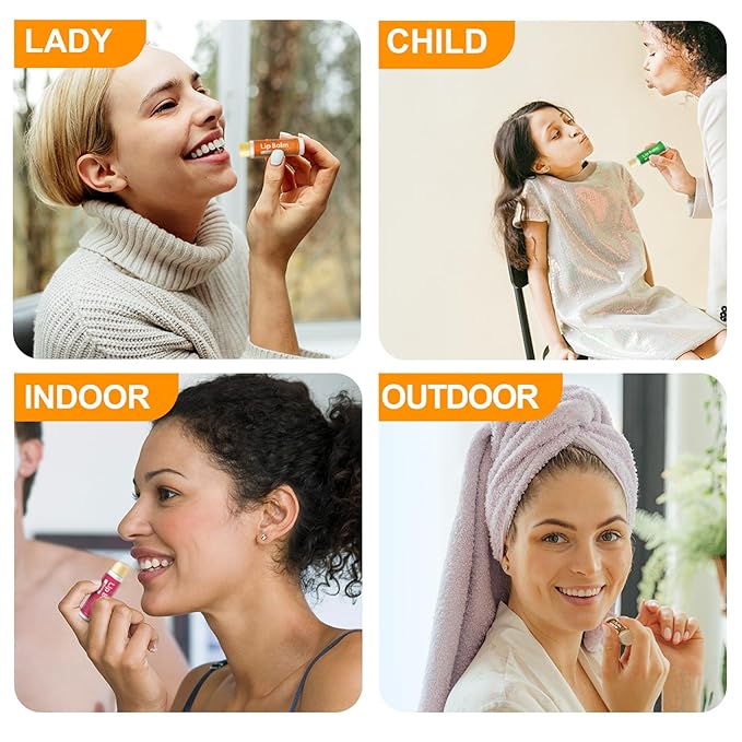 20 Pack Natural Lip Balm Bulk with Vitamin E and Coconut Oil Valentine's Day best choice - Moisturizing, Soothing, and Repairing Dry and Chapped Lips - 10 Flavors - Non-GMO-VivaGrace Women