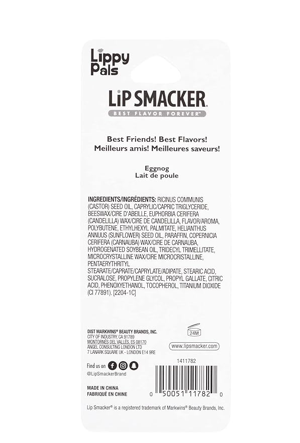 Lip Smacker Lippy Pals Panda Holiday, Flavored Moisturizing & Smoothing Soft Shine Lip Balm, Hydrating & Protecting Fun Tasty Flavors, Cruelty-Free & Vegan - Eggnog-VivaGrace Women