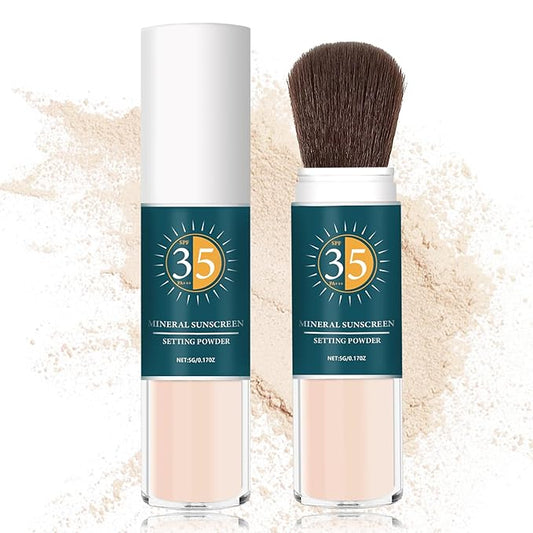 Mineral Sunscreen Powder SPF Powder for Face Oil Control Long Lasting Sunscreen Powder for Face Natural Light Breathable Translucent Powder Setting Powder Makeup #01 Translucent-VivaGrace Women