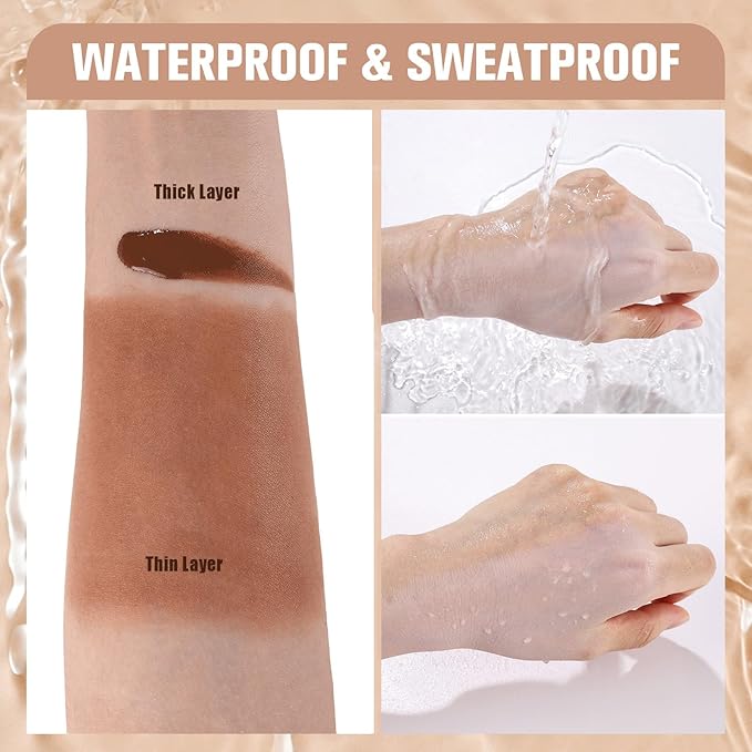 UCANBE Matte Liquid Foundation with Brush, Skincare Serum Foundation Face Makeup with Hyaluronic Acid, Medium to Full Coverage Waterproof Oil Control Longwear, for Mature Skin, Cocoa, 1 fl. oz.-VivaGrace Women
