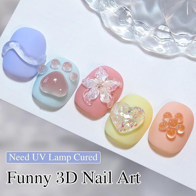 Double Rhythm 3D Clear Solid Sculpting Gel for Nail Art - Non-Sticky Hard Gel for Building, Carving, Molding Extension - Soak Off UV/LED Salon Home DIY 0.5 Oz (Clear)-VivaGrace Women