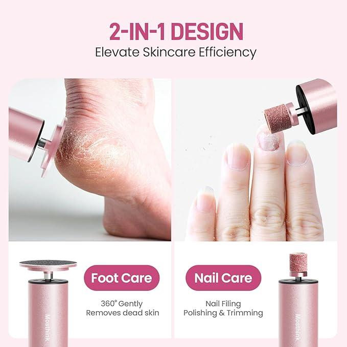 Electric Foot Callus Remover, 2 in 1 | 6 Speed Adjustable Foot File Nail Grinder with Sandpaper Disks, Professional Sander Pedicure Tool for Feet Dead Skin, Self Care Gifts for Women Mom Lover Friends-VivaGrace Women