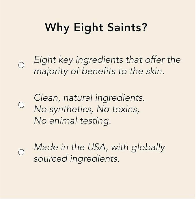 Eight Saints Date Night Skincare Prep Gift Set, All Natural & Organic, Gift Set Includes Eye Gel, Hyaluronic Acid Serm, Mud Face Cleanser, Vitamin C Cream, Lip Mask, and Neoprene Travel Bag, 6 Pc Set-VivaGrace Women