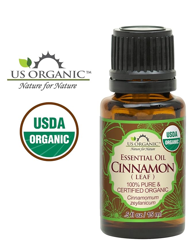 US Organic 100% Pure Cinnamon Leaf Essential Oil - USDA Certified Organic, Steam Distilled - W/Euro Dropper (More Size Variations Available) (15 ml / .5 fl oz)-VivaGrace Women