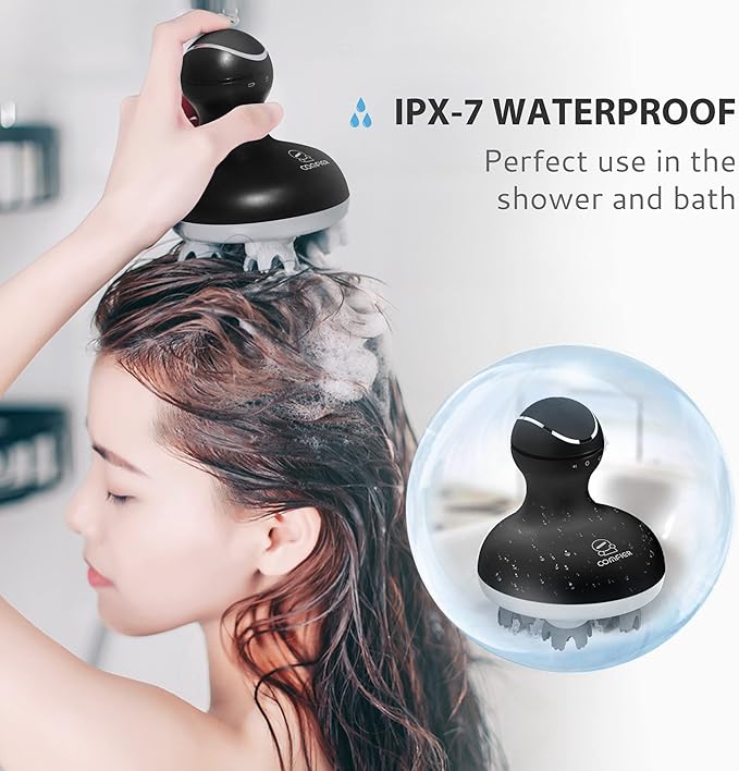 COMFIER Electric Scalp Massager, Waterproof Head Massager with Mutlti-Modes Vibration, Handheld Portable Head Scratcher for Hair Growth, Dog Cat Massager for Deep Clean and Stress Relax-VivaGrace Women