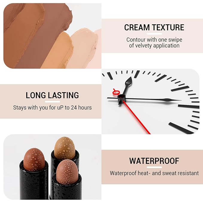 Cream Contour Stick Bronzer Highlighter Face Shaping & Contouring Matte Makeup Long Lasting Waterproof-VivaGrace Women
