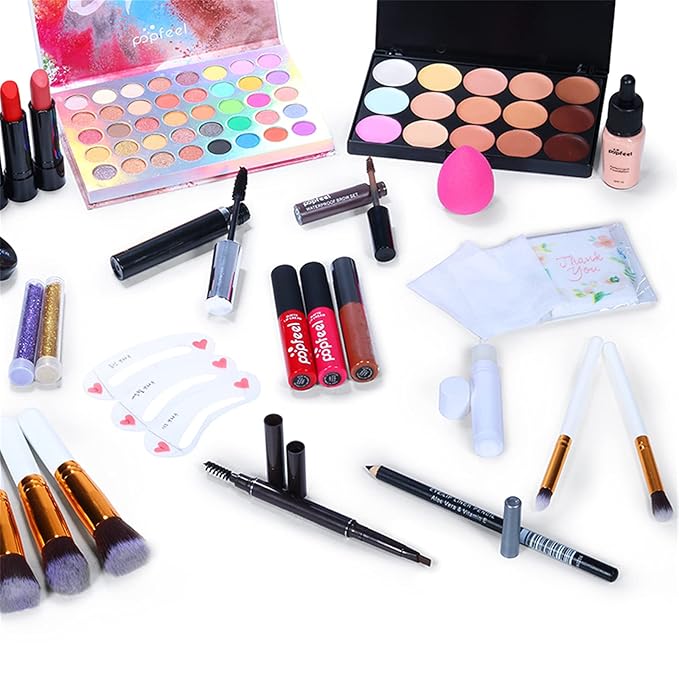 Multi-purpose Makeup Kit All-in-One Makeup Gift Set Colours Mix Eyeshadow Concealer Lip Gloss Pressed Powder and Powder Blusher Cosmetic Makeup Palette Set Kit #092-VivaGrace Women