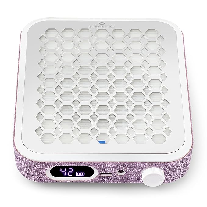 Nail Dust Collector, Rechargeable Dust Collector Nail Tech, Powerful Vacuum Fan Vent Dust Collector Extractor Dust Suction Machine for Acrylic Nails Polishing, Nail Salon&Home,Purple-VivaGrace Women