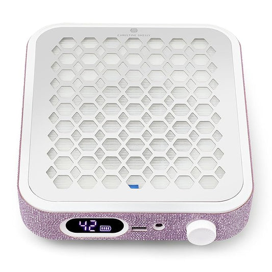 Nail Dust Collector, Rechargeable Dust Collector Nail Tech, Powerful Vacuum Fan Vent Dust Collector Extractor Dust Suction Machine for Acrylic Nails Polishing, Nail Salon&Home,Purple-VivaGrace Women