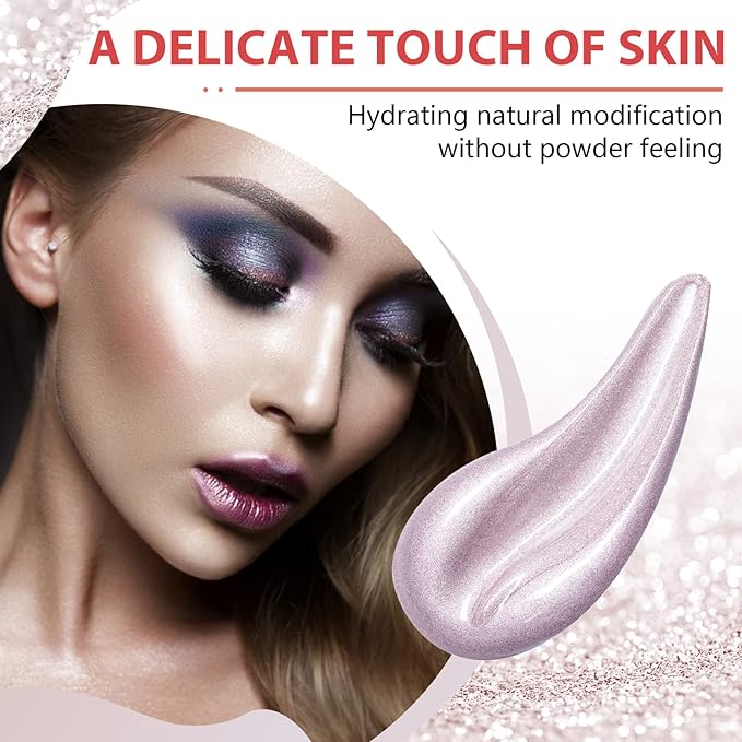 Liquid Highlighter Beauty Wand, Highlight Bronzer Stick with Cushion Applicator, Smooth Shimmer Finish, Lightweight Silky Cream Face Makeup Stick, Cruelty-free (Celestral)-VivaGrace Women