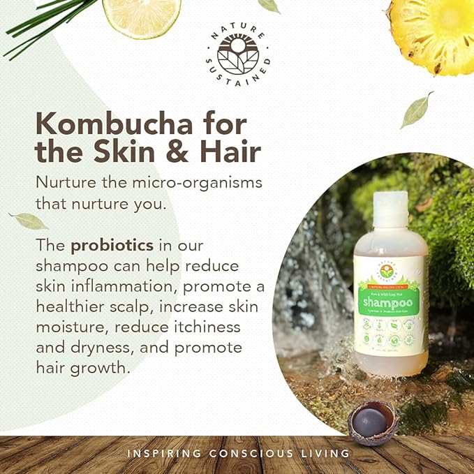 Organic Shampoo - Raw & Wildcrafted with Probiotics, Hypoallergenic Natural & Sulfate Free Shampoo for Sensitive Scalp, Dry Hair, Dandruff, Eczema & Psoriasis, Gallon, Original-VivaGrace Women