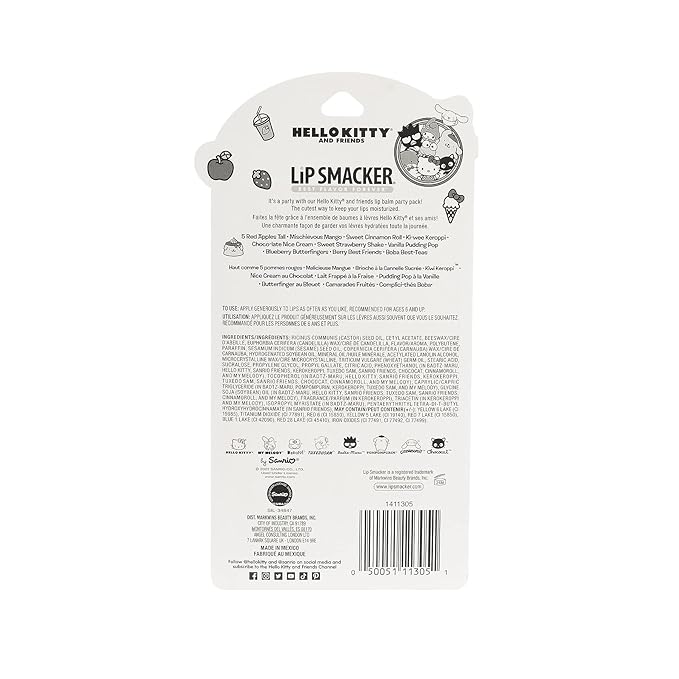 Lip Smacker Sanrio Hello Kitty & Friends Pack - 10 Moisturizing Lip Balms, Clear Matte, Hydrating & Protecting - Cruelty-Free-Hello Kitty-VivaGrace Women