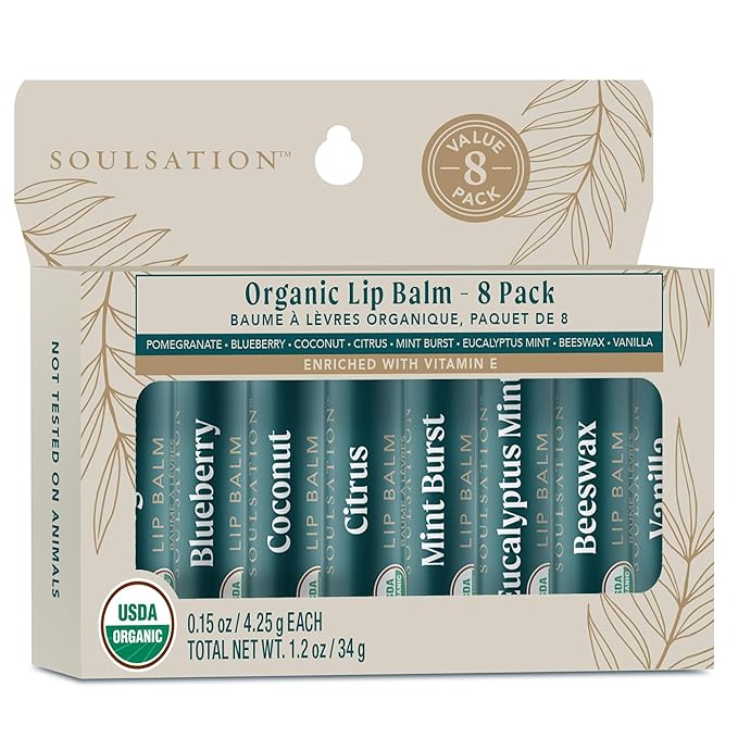 Organic Lip Balm Set, 8PK-VivaGrace Women